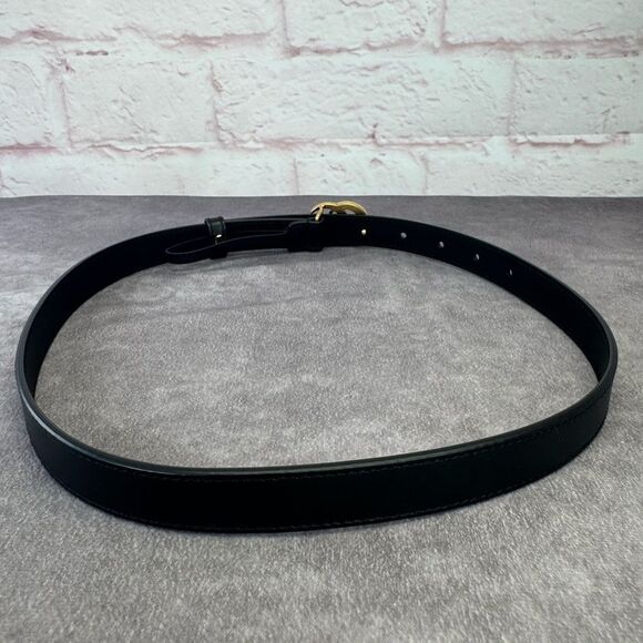 Authentic Gucci Black Leather Slim GG Marmont Belt 409417 70/28 - Picture 5 of 11